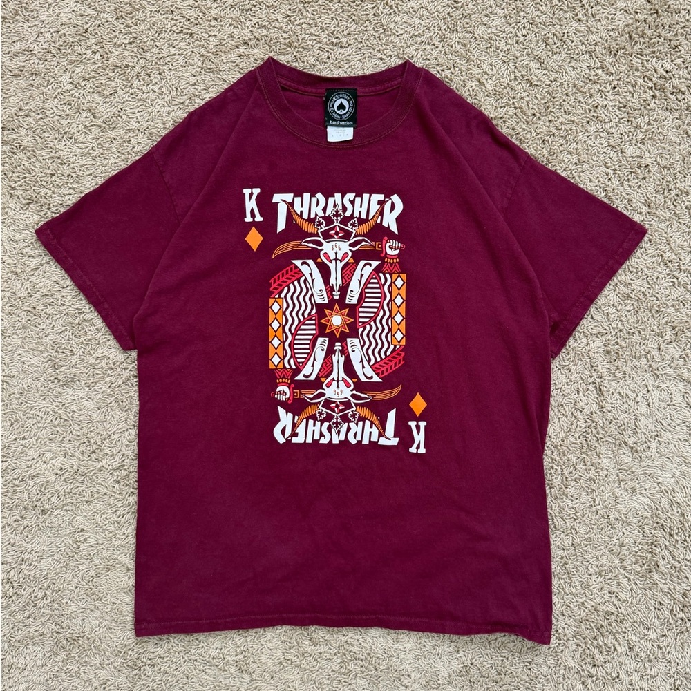 RARE Thrasher King Of Diamonds Maroon Short-Sleeve T-Shirt Men’s Size Large